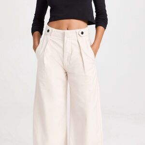 khaki/ white citizens of humanity trousers